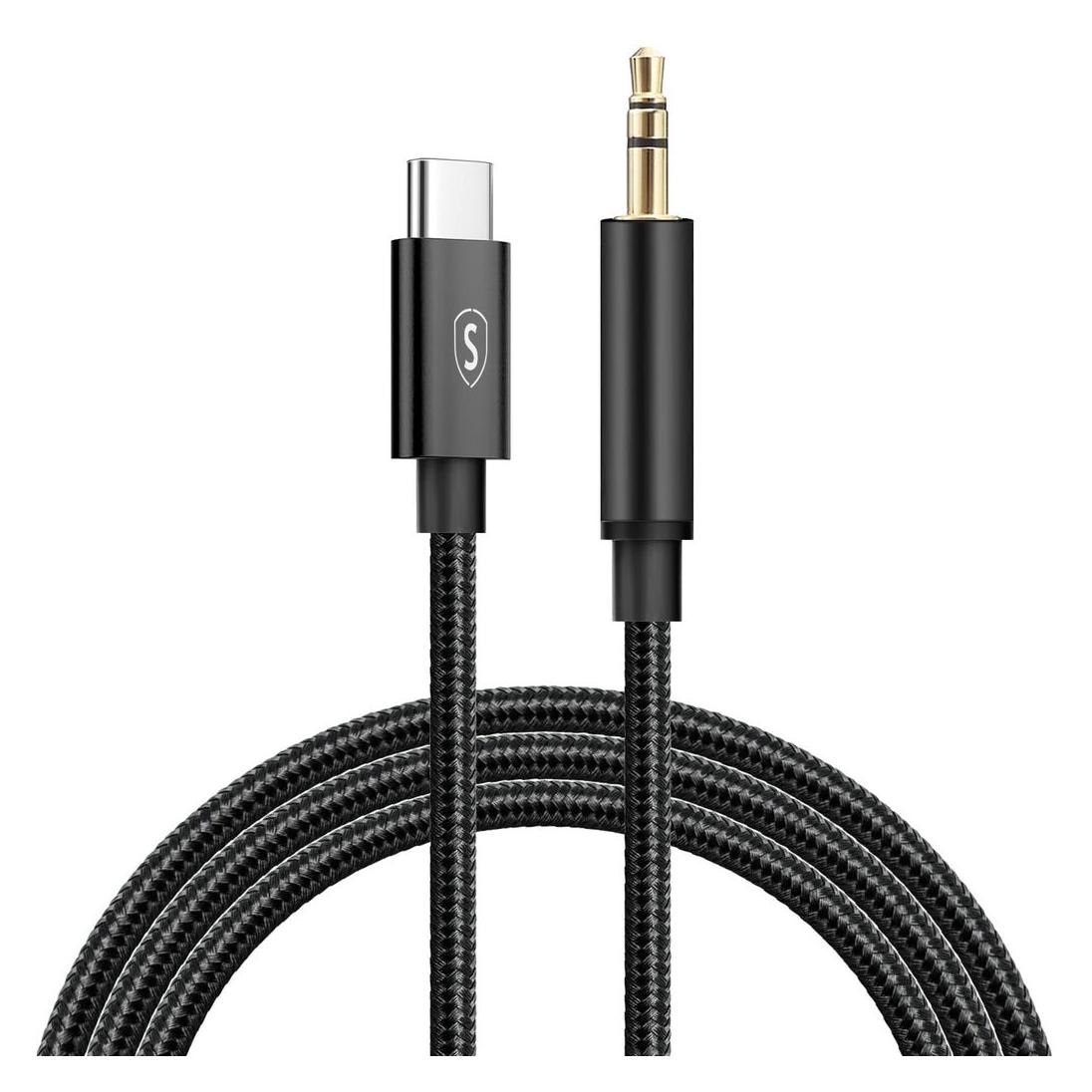 SIGN USB-C- 3.5mm Audio cable 1m - Black / Nylon (1 m, AUX Kabel) (SAS6450B)