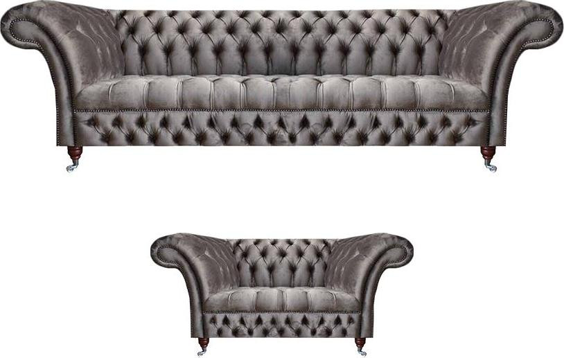 Grau Möbel Chesterfield Sofaset 2-delig voor de woonkamer