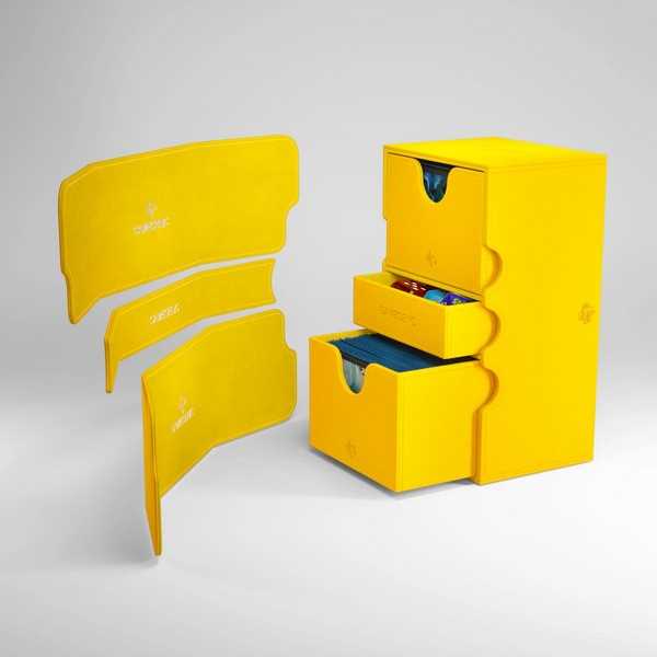 Gamegenic Stronghold 200+ XL - Yellow Card Game Deck Box for Trading Card Games, Holds 200+ Cards, Accessories Drawer, Yellow Finish