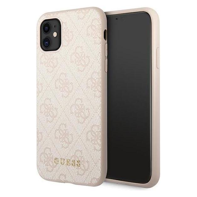 Guess GUHCN61G4GFPI iPhone 11 6,1" różowy/pink hard case 4G Metal Gold Logo (Apple iPhone 11) (GUHCN61G4GFPI)