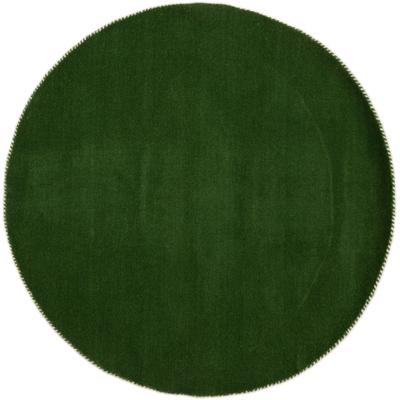 Wollteppich CARPETFINE "Gabbeh Lola Uni", grün, H:14mm Ø:100cm, Wolle, Teppiche, mit natürlichem Pflanzenmaterial von Hand gewebt, auch in Rund