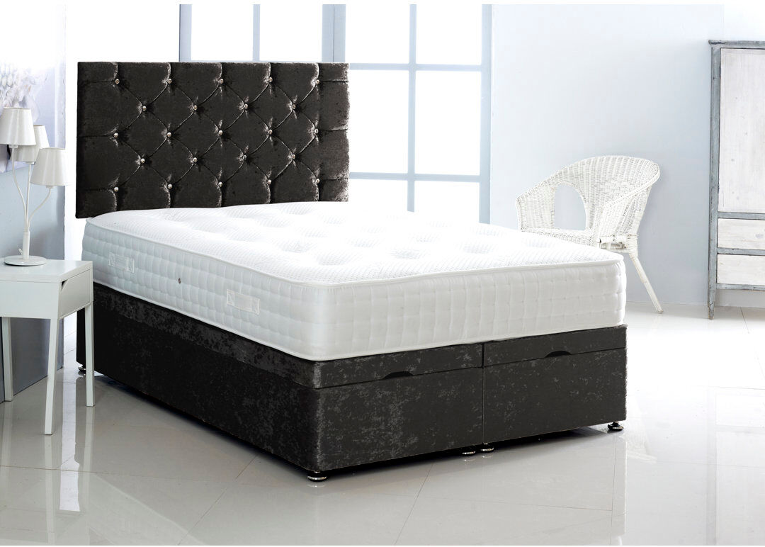 Mercer41 Marisol Upholstered Ottoman Storage Bed Black Double (4'6)