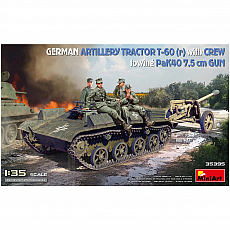 MiniArt - German Artillery Tractor T-60 (r) with PaK 40 Gun and Crew - 1:35 - 5 Figuren 310982