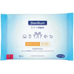 Bode Sterillium 2 in 1 wipes Desinfektionstücher, 15 x 20 cm 12 x 15 = 180 Stück