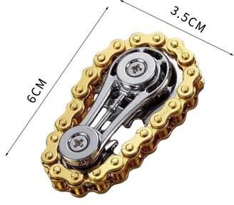 Inspire Daily Merch Antistress Cool Sprockets Fidget Gyro Spinner Anxiety Relief Metal Bike Chain EDC Toy gold