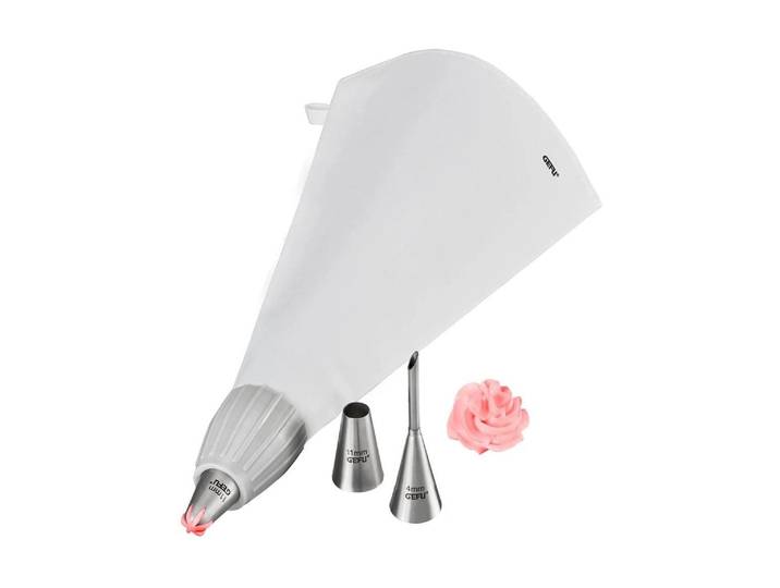 Spritzbeutel GEFU Set Decore 5-teilig , weiss (transparent), Edelstahl, Kunststoff, Spritzbeutel, Spritzbeutel