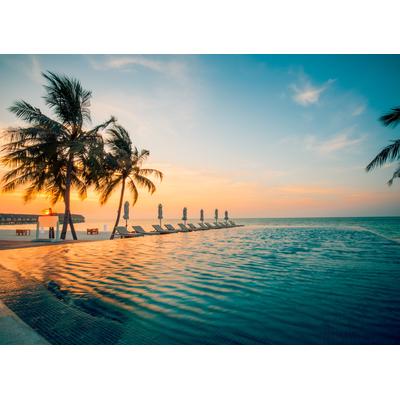 Fototapete PAPERMOON "Sunset on Maldives", bunt, B:4m L:2,6m, Vlies, Tapeten