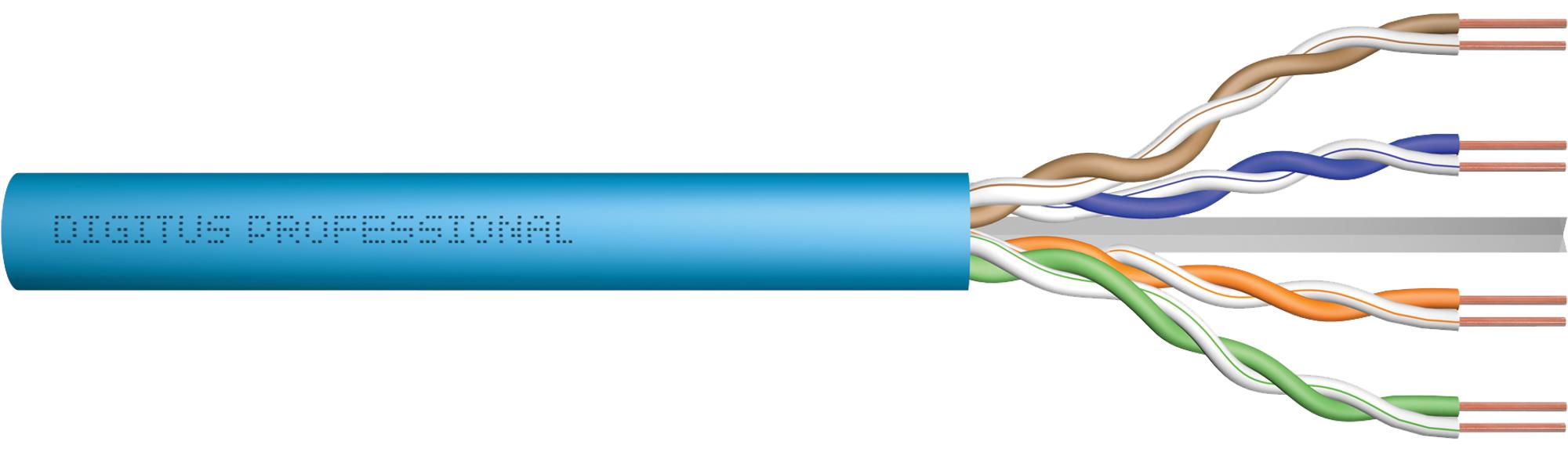 Digitus CAT 6A U/UTP Datenkabel - Verlegekabel, 500 m, Simplex, Dca, 500 m, Cat6a, U/UTP (UTP), Hellblau