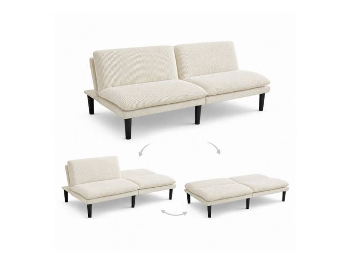 ANYSUN Schlafsofa 2-Sitzer, Klappsofa mit 3-fach verstellbarer Rückenlehne, Samtbezug, bis 240 kg belastbar, für Wohnzimmer & Gästezimmer