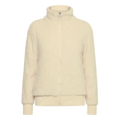 Sweatjacke OXMO "Bomberjacke OXAnneka", Damen, Gr. XL, weiß (cloud dancer), Obermaterial: 100% Polyester PES., Jacken Sweatjacke