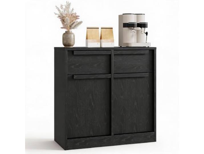 Zstar Sideboard 80 cm mit 2 Türen, 2 Schubladen und Ablage Moderner Buffetschrank mit Stauraum für Geschirr, Deko und Wohnbereiche