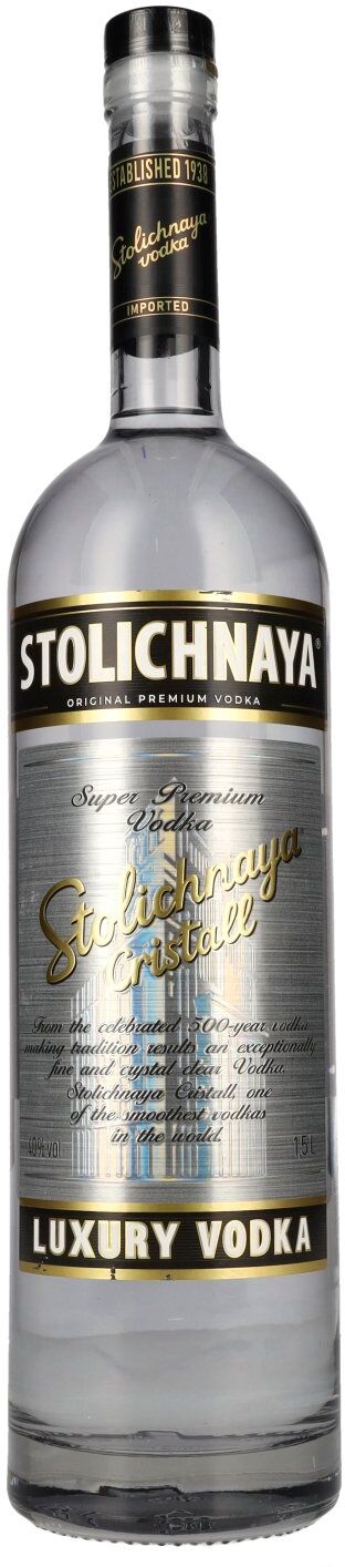 Stolichnaya Vodka Stolichnaya Premium Vodka FKP Cristall 40% Vol. 1,5l