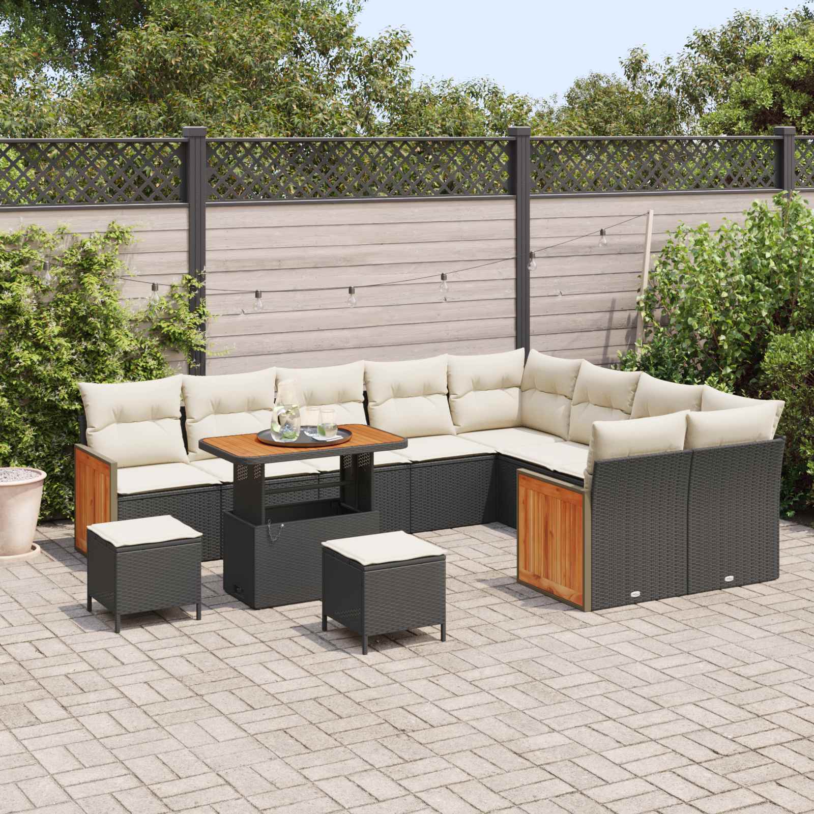 vidaXL Ensemble de canapé de jardin 12 pc 12-Nombre de places