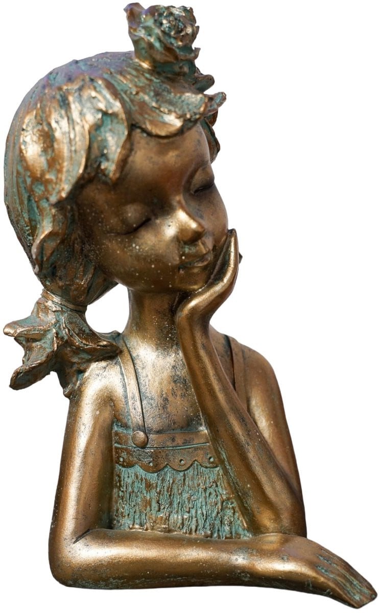 Omgoods Bronzen Decoratief Beeld van een Meisje Hoogte: 32 cm