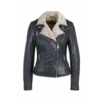 Bikerjacke FREAKY NATION "Winter Biker Princess", Damen, Gr. S (36), schwarz, Oberstoff: 100% Schafsleder. Futter: 100% Baumwolle, figurbetont, Jacken