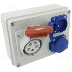 Pawbol, Zubehör Gebäudesicherheit, Stationäre Schaltanlage R-BOX 190 1x16A/5P 2x250V IP44 (B.1602)