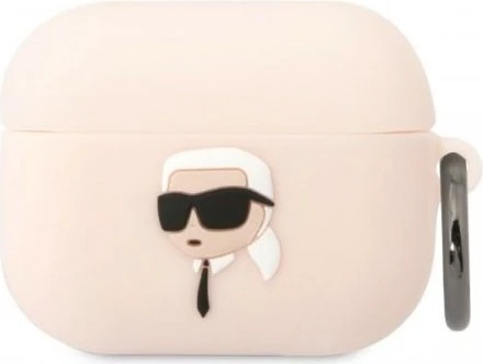 Karl Lagerfeld KLAPRUNIKP AirPods Pro cover pink/pink Silicone Karl Head 3D (Kopfhörer Hülle) (KF001466-0)