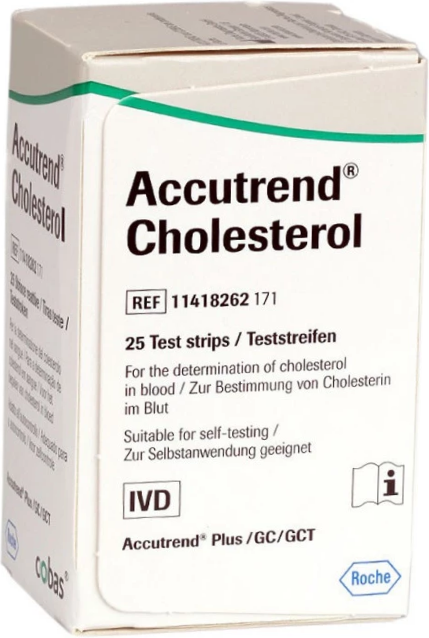 Accutrend Cholesterol Tiras Teste 25 unidades