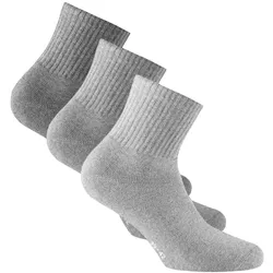 Rohner Basic Unisex Quarter Socken, 3er Pack - Sport Quarter, Baumwollmischung, einfarbig Grau / 43-46