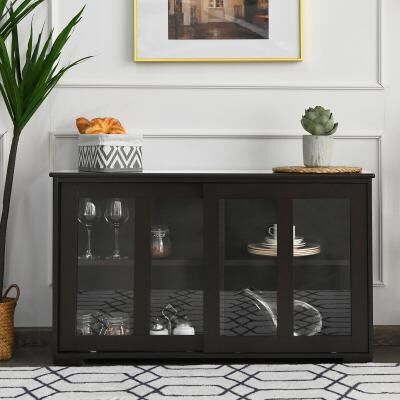 Lirago Sideboard Buffet Cupboard Storage Cabinet with Sliding Door