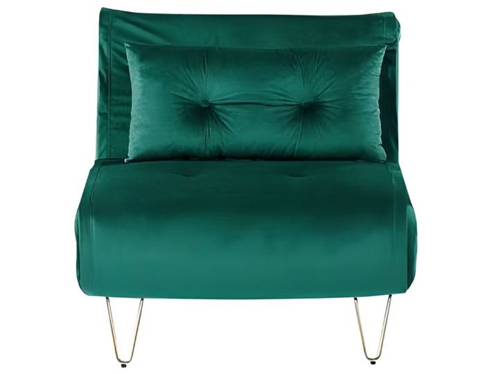 Banquette convertible 1 place en velours vert foncé VESTFOLD