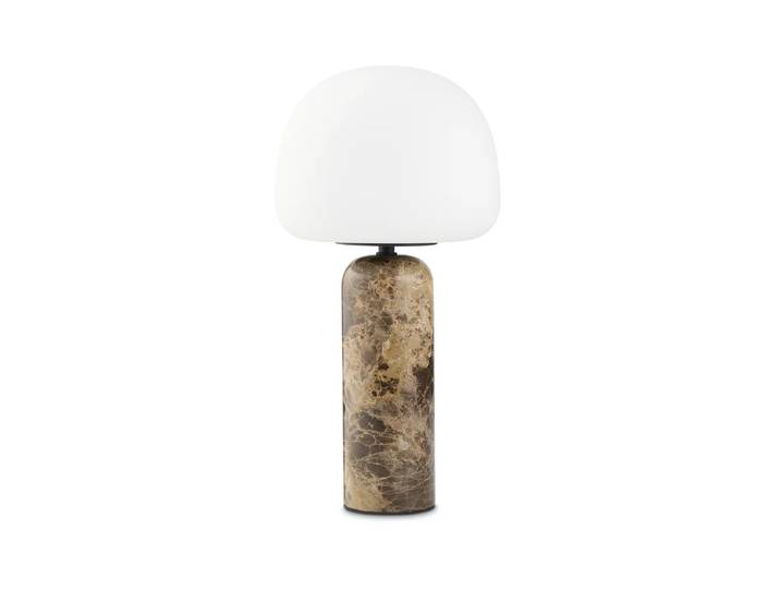 Northern - Kin LED-Tischleuchte, H 40 cm, weiss / Emperador Marmor dunkel
