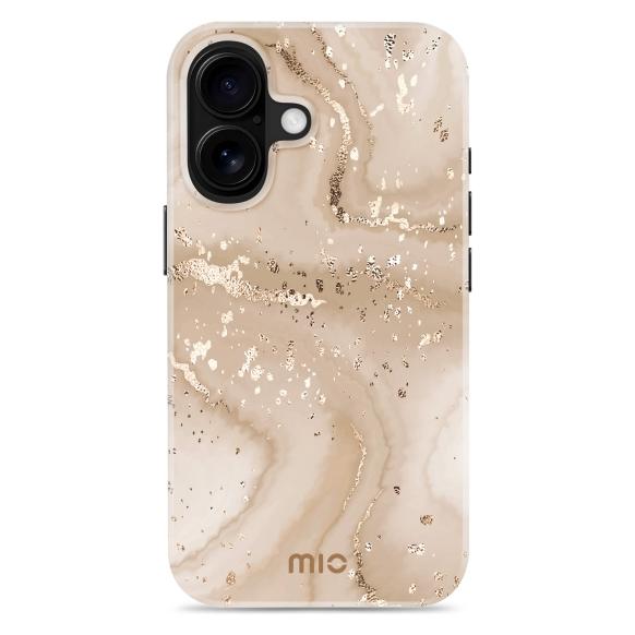 Mio Back panel cover Gold Marble Magsafe Compatible for iPhone 16 (Apple iPhone 16) (54044066)