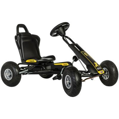 Go-Kart FERBEDO "Ferbedo ATX Racer", schwarz (schwarz, gelb), Tretfahrzeuge, KinderB:64cm H:60cm T:102cm, BxTxH: 64x102x60 cm, B:64cm H:60cm T:102cm