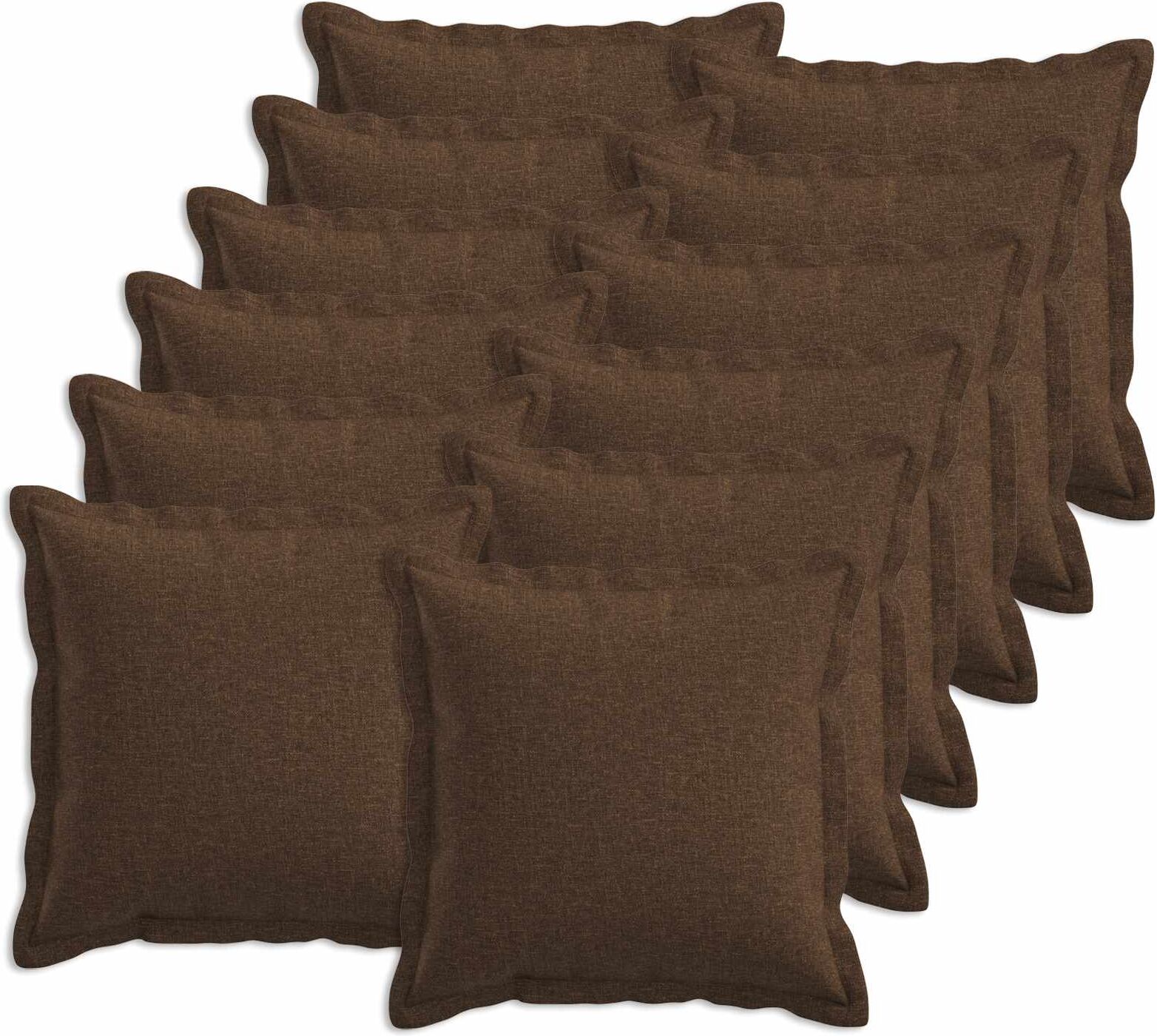 vidaXL Coussin 12 pc HOUTEN Marron 40 x 40 cm Lin synthétique