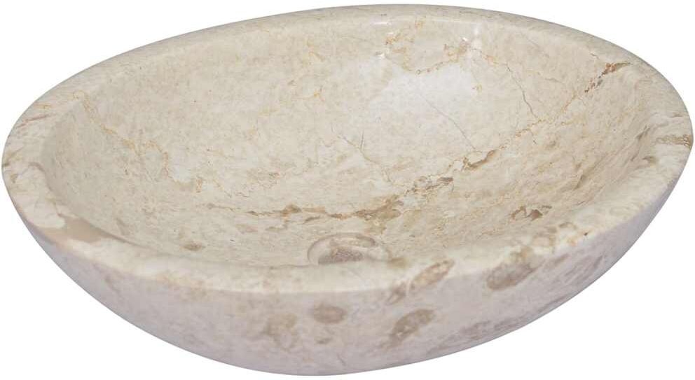 vidaXL Lavabo Crème 53x40x15 cm Marbre