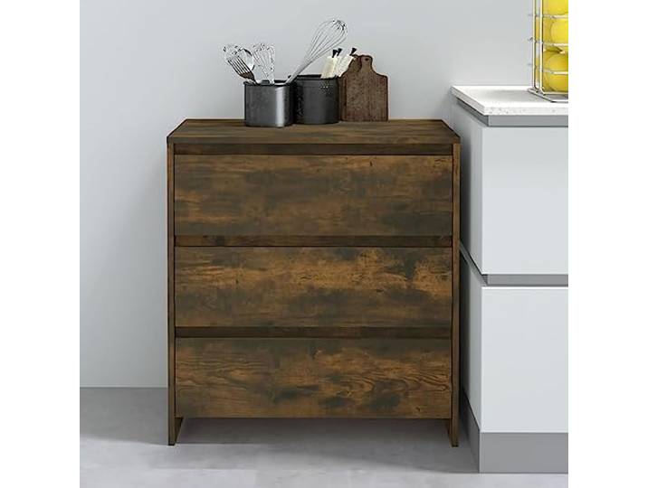 HEFZGDB Minimalistisches Sideboard mit Schubladen, Robustes Sideboard mit Tischplatte, Schlichtes für Zuhause mit 3 Schubladen und Stauraum für Utensilien, aus Holzwerkstoff