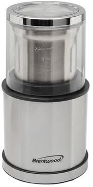 Brentwood 75 Gram Electric Wet and Dry Coffee Bean, Herb and Spice Grinder