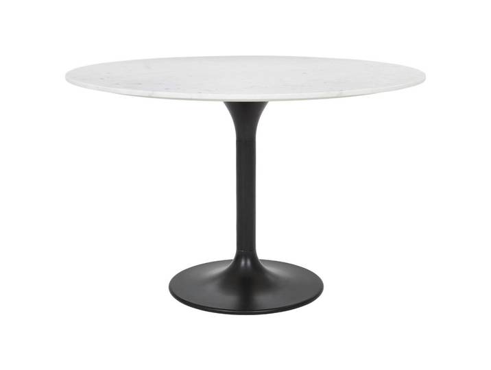 Ambia Home Esstisch, Schwarz, Weiss, Metall, Stein, Steine, rund, Säule, rund, 120x76x120 cm, Esszimmer, Esstische, Esstische