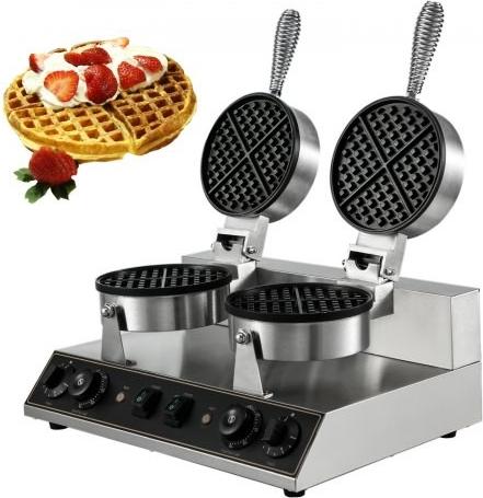 Doppelkopf-Waffeleisen-Maschine Kommerzieller elektrischer Antihaft-Edelstahl