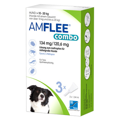TAD Pharma GmbH AMFLEE combo 134/120,6mg Lsg.z.Auf.f.Hunde 10-20kg 3 St 13921687