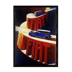 POSTER Fiat Vintage A3 Schwarzer Rahmen