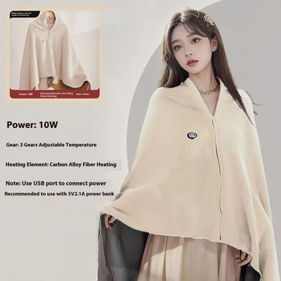 Uplift Picks USB Wearable Electric Heated Shawl Blanket For Cozy Comfort white