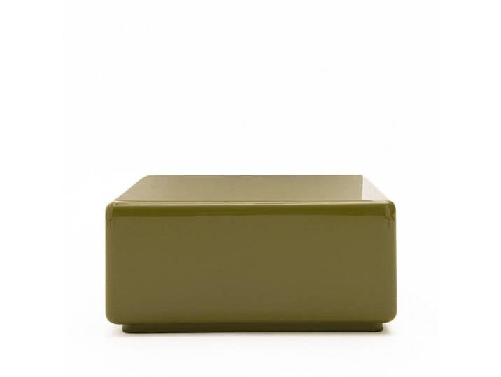 Gaia - Table basse carrée laqué 60x60cm - Vert olive