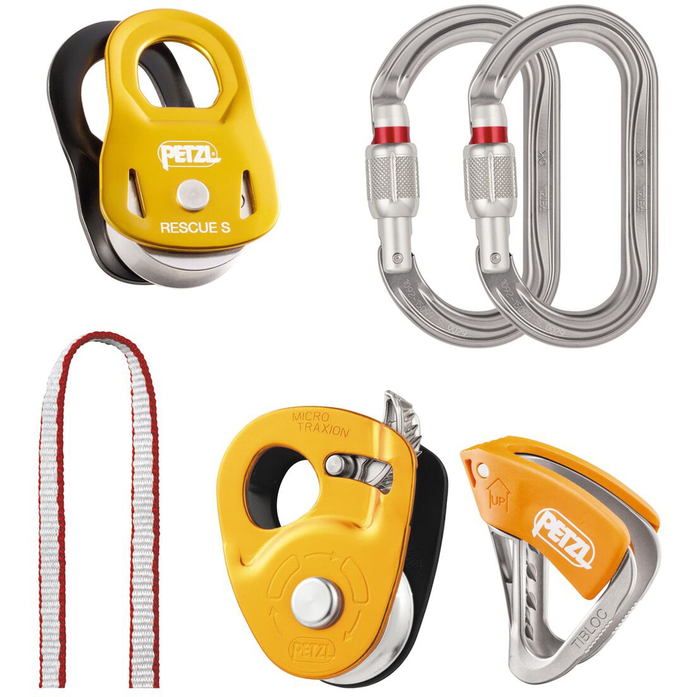 Petzl Crevasse Sicherheitskit Eisklettern Zubehör beige Expedition | Hochtour Klein verpackbar