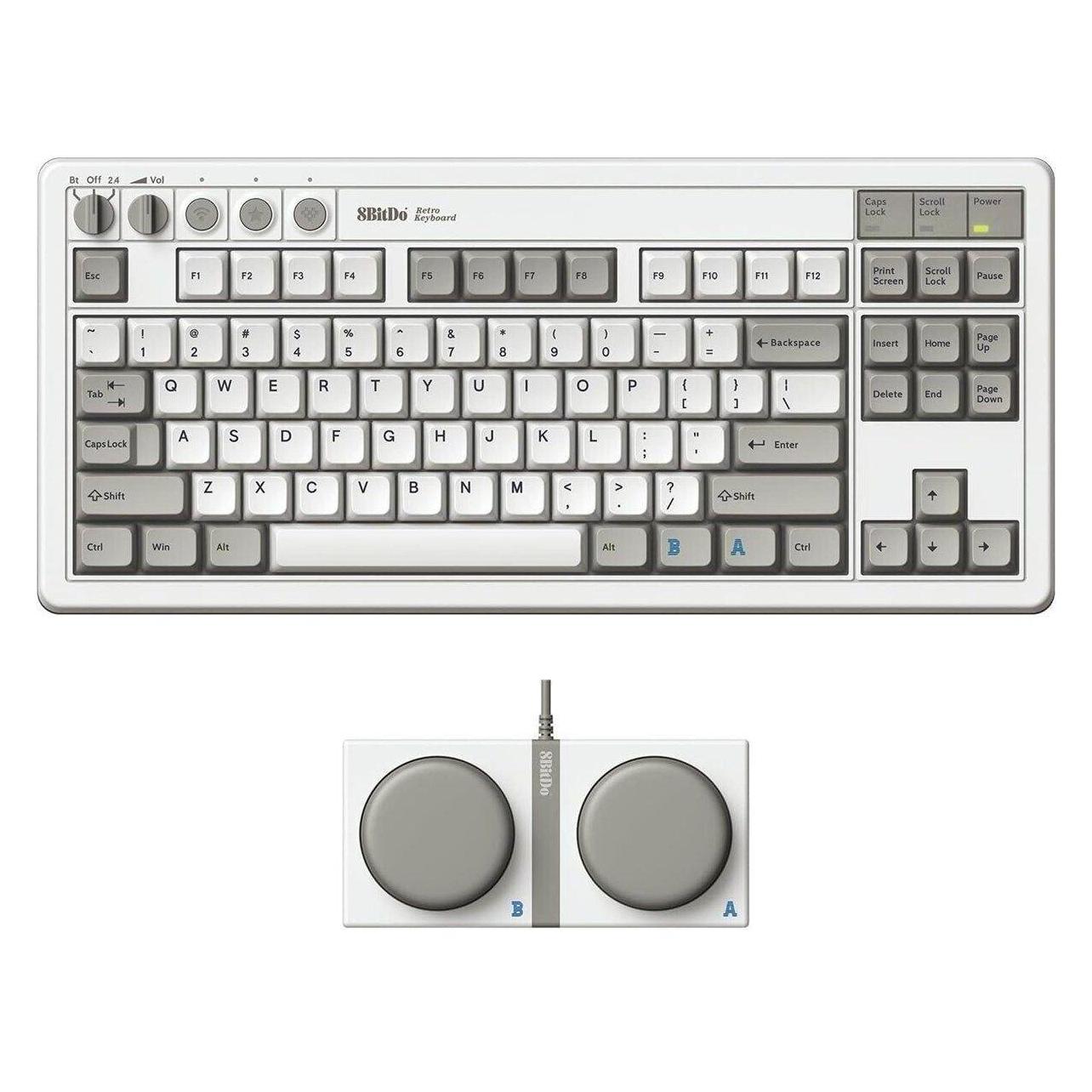 8bitdo Retro Mechanical Keyboard - Bluetooth/2.4G/USB-C (M Edition) - Engelsk - UK (US, Kabelgebunden, Kabellos) (RET00461)