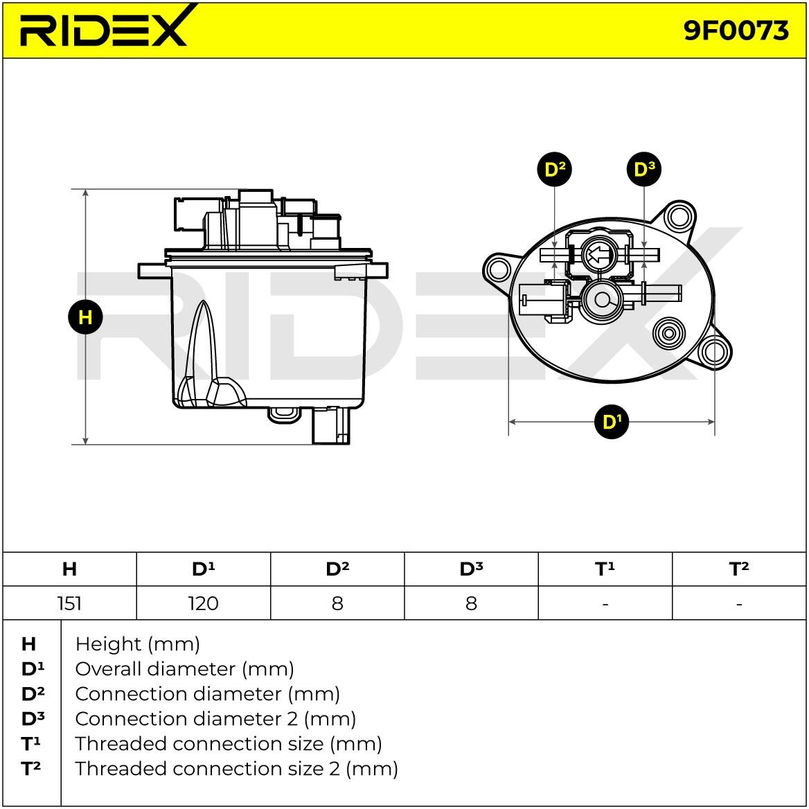 RIDEX 9F0073 Kraftstofffilter
