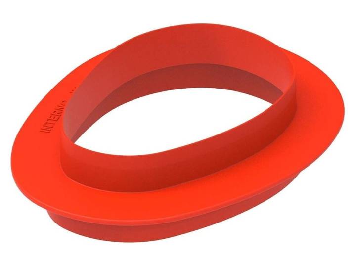 Backform Silikomart – Mango 600 Silikon , rot (grau, rot), B:11,4cm L:15,5cm T:5,8cm, Kunststoff, Silikon, Küchenformen, Backform