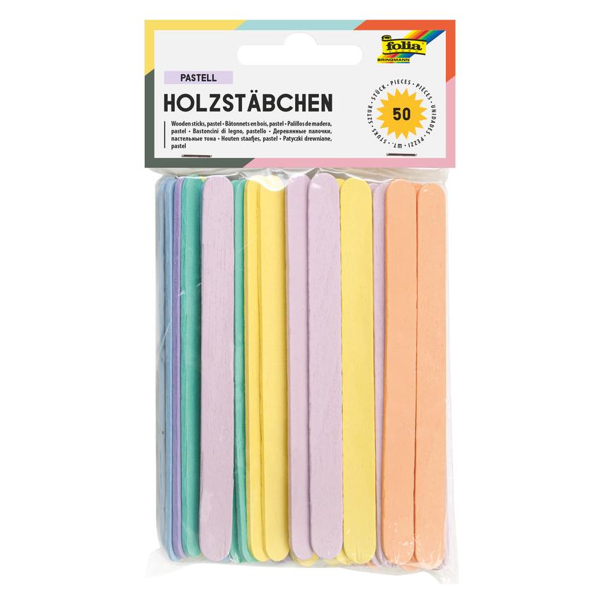 Folia Holzst"bchen "Pastell", L"nge: 114 mm, Pastellfarben (2288)