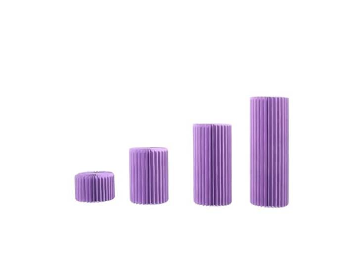 Zymjzbetic Papierfaltzylinder Zylinderständer, Papiersäulen, Sockel, Tortenständer, faltbare Pappsäulen, Zylindertisch, Partys, Geburtstage, Hochzeiten(Purple 20 40 60 80)
