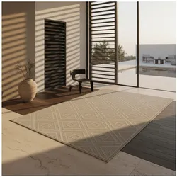 Teppich Outdoor IMST in Beige, mit Rautenmuster, aus Polypropylen, 80 x 150 cm