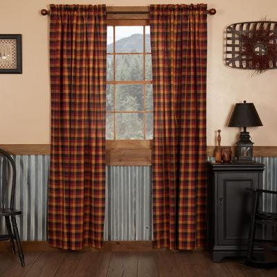 VHC Brands Heritage Farms Primitive Check Panel Set of 2 84x40 - Panel 84x40