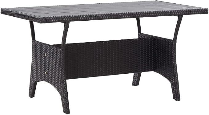 Gartentisch Schwarz 120x70x66 cm Poly Rattan Esstisch Terrassentisch Balkontisch Gartenmöbel Outdoor Terrasse