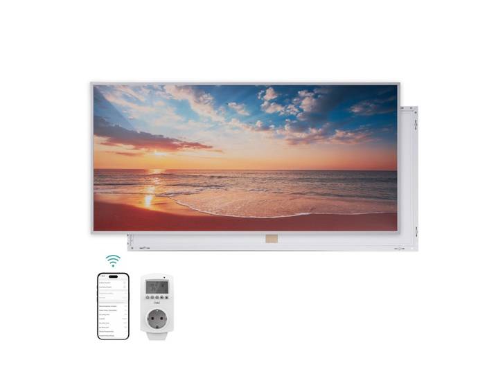 WANDKONVEKTOR elektrisch mit Landschaftsmotiv, WLAN-App-Steuerung, Thermostat, 119,5/59,5 cm