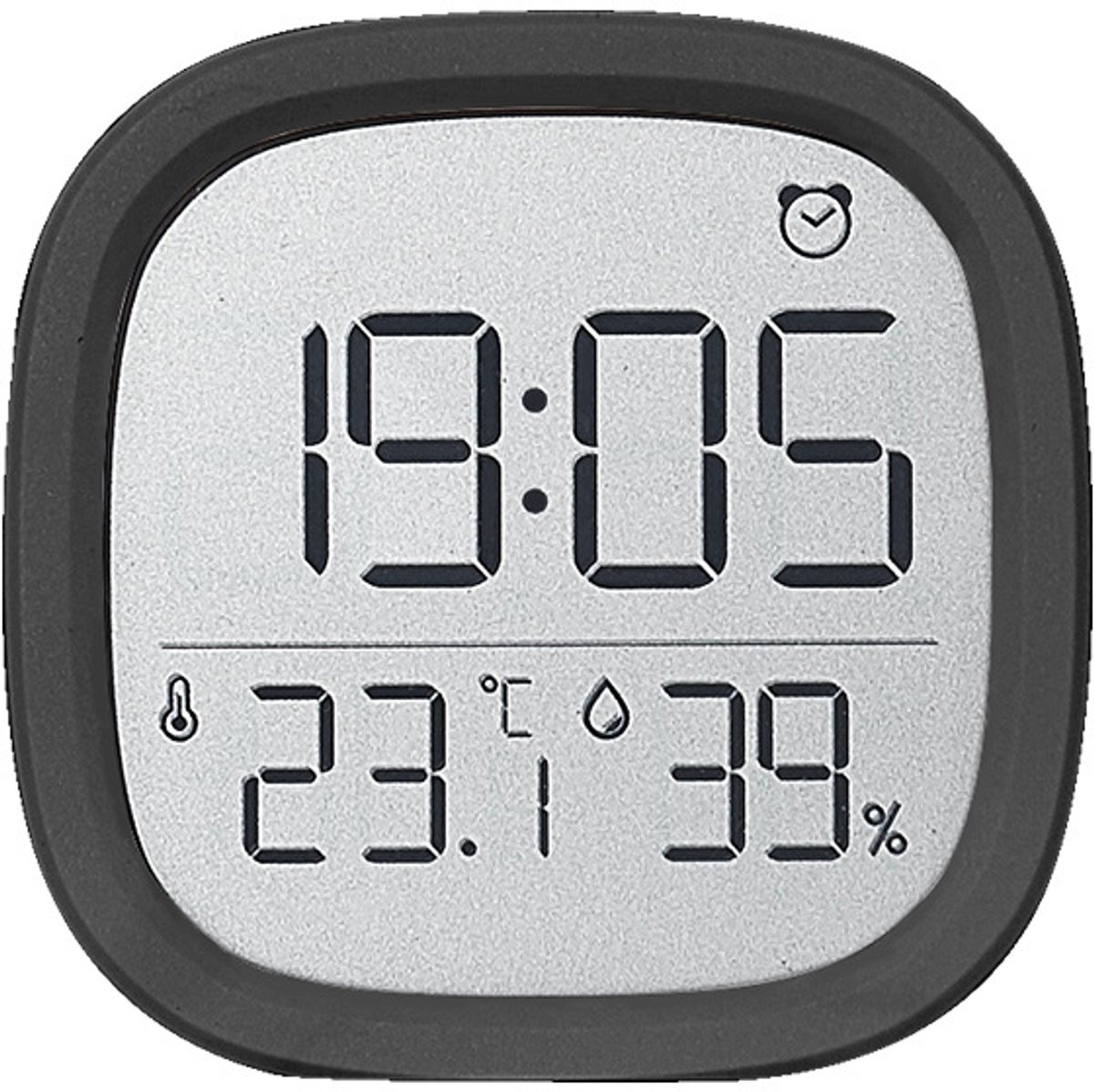 Minimalistische LCD Elektronische Wekker met Temperatuur en Vochtigheid, Magnetisch, Zwart