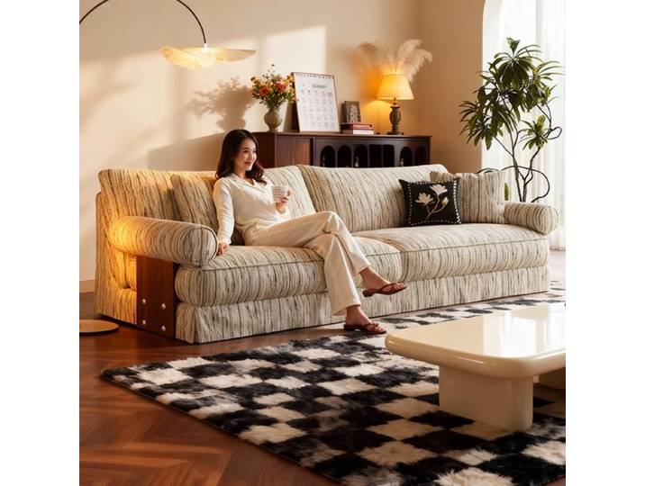 Salon tissu canapé fauteuils Chaises longues paresseux sol moderne 3 places canapé luxe rangée droite salon canapé meubles